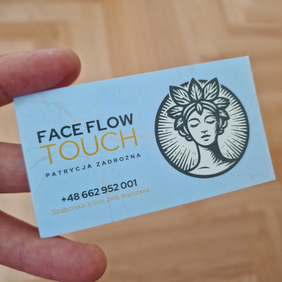 Wizytówka studia masażu Face Flow Touch